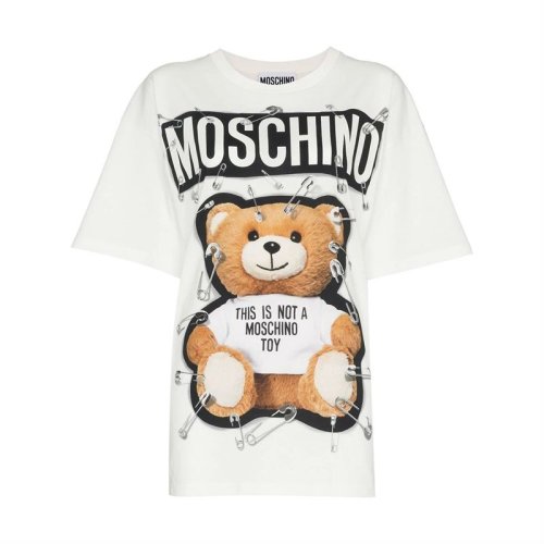 moschino/莫斯奇诺 18春夏新款回形别针小熊短袖t恤 m0411028