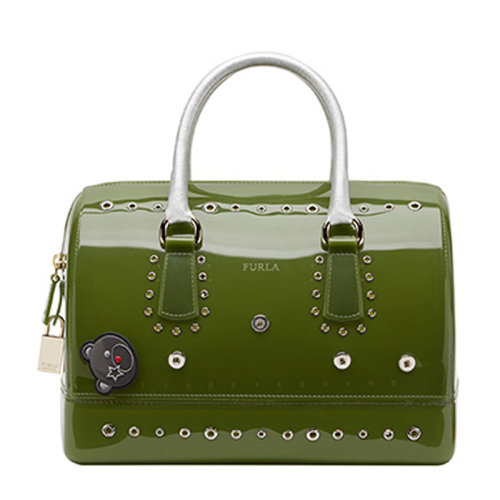 furla(芙拉) 军绿色女士pvc时尚果冻手提包