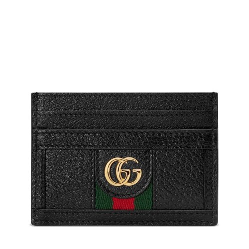 【包税】gucci/古驰 ophidia女士黑色牛皮双g卡片夹 523159 dj2dg