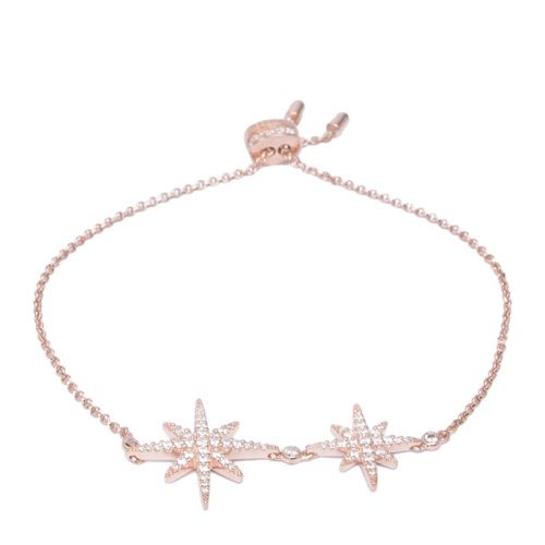 apm monaco/apm monaco 女士玫瑰金色纯银双流星手链 rb3325ox