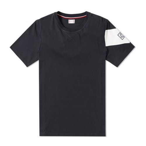 moncler/蒙克莱 男士短袖t恤棉质海军蓝logo 8007050-829af-780-012w