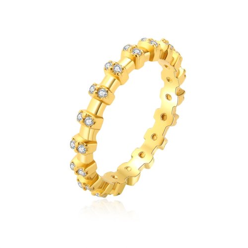 mashairi/mashairi 马斯海瑞满圈戒指 s925银镀18k金 银饰女戒 银戒指