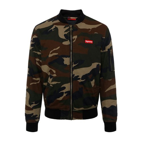 【18秋冬新款】supreme/supreme纯棉材质迷彩图案男士棉服