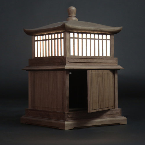 jixiang/集祥 设计师原创中式玲珑灯 黑胡桃木定制版