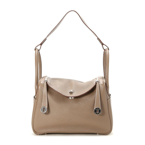 hermes(爱马仕) 大象灰皮质两用包lindy30