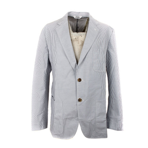 hermes(爱马仕)男士蓝色竖条纹休闲西装 54