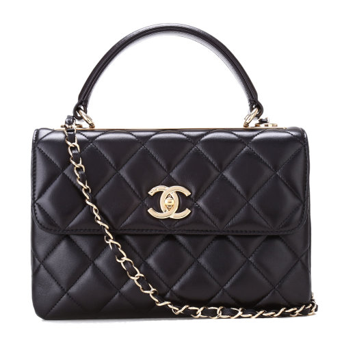 chanel(香奈儿) trendy cc 小号黑色皮质单肩包