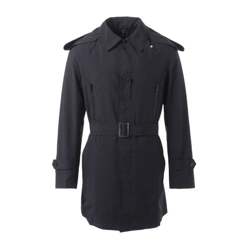 givenchy/纪梵希 男士外套 男士混纺腰带隐藏帽风衣