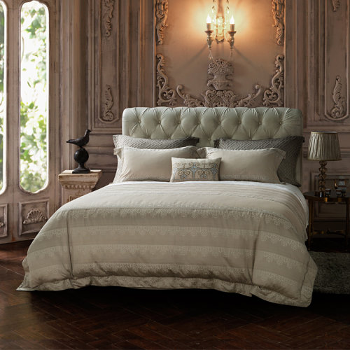 罗卡芙家纺床上用品欧式意大利进口棉麻色织提花四件套开罗时光