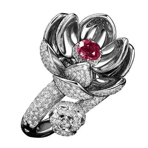 qeelin/qeelin lotus 莲花戒指 银色 51号