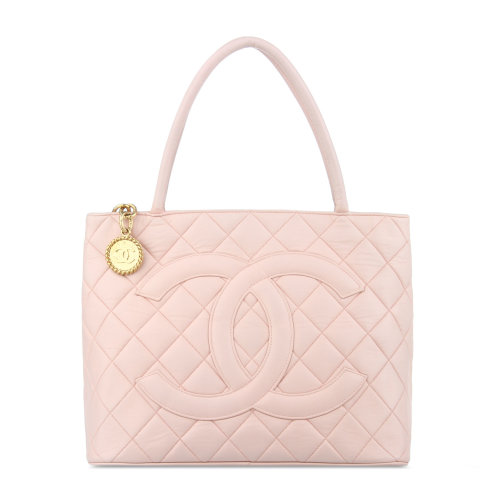 chanel(香奈儿)粉色皮质手提包