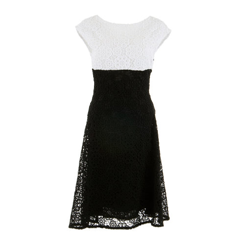 dior/迪奥 拼色收腰连衣长裙du 38 黑色