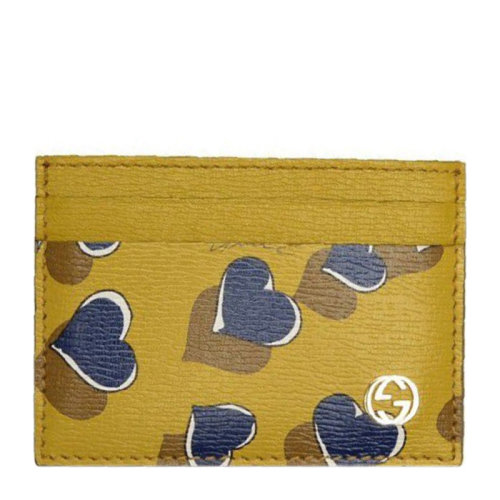 gucci/古驰 女士牛皮时尚印花名片包 卡包334483 黄色