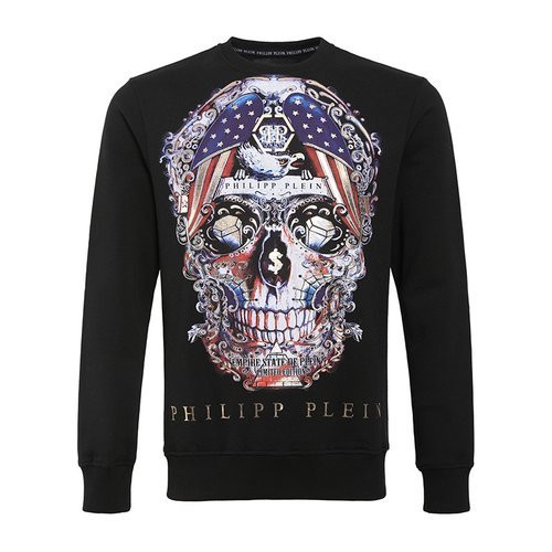 19春夏新品philippplein/菲利普·普兰男卫衣长袖圆领纯棉时尚休闲