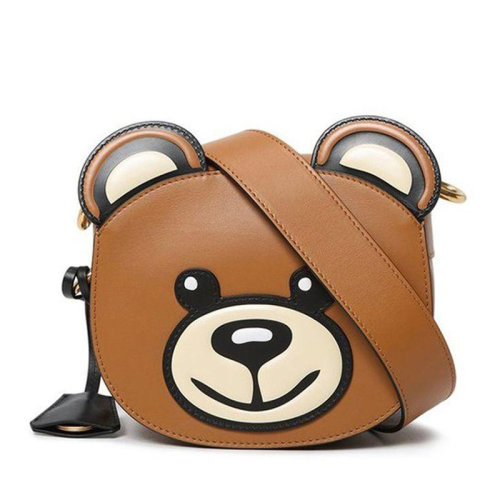 moschino/莫斯奇诺 女士棕色小熊牛皮单肩 斜挎包 7a7419-8001-1085