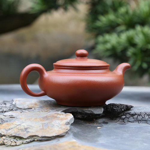 mingdeyuan/明德园 虚扁 紫砂壶 全手工朱泥手拉壶 容量250cc 吴义永