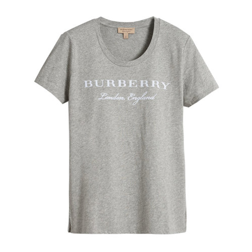 【包邮包税】burberry/博柏利 女士全棉圆领logo印花短袖t恤
