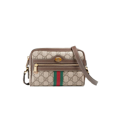 gucci/古驰ophidia系列帆布迷你女士单肩包