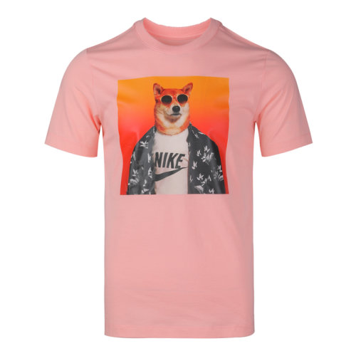 【nike耐克 男士运动t恤】耐克男短袖2019新款柴犬单身狗时尚印花潮流