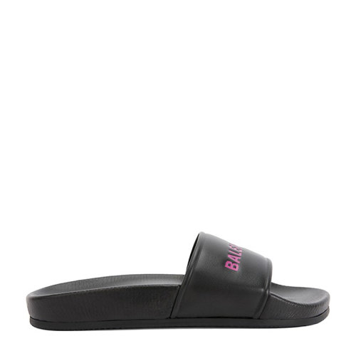 balenciaga/巴黎世家 女士黑色字母图案装饰凉鞋拖鞋沙滩鞋女鞋