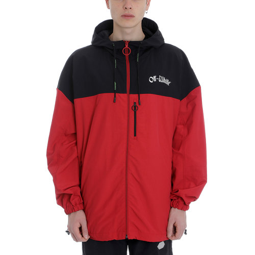 off-white/off-white 19年春夏 风衣 男性 连帽 胸标 男士夹克 omea