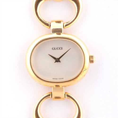 gucci/古驰 白贝母表盘女士石英腕表(镀金) 【b已使用】