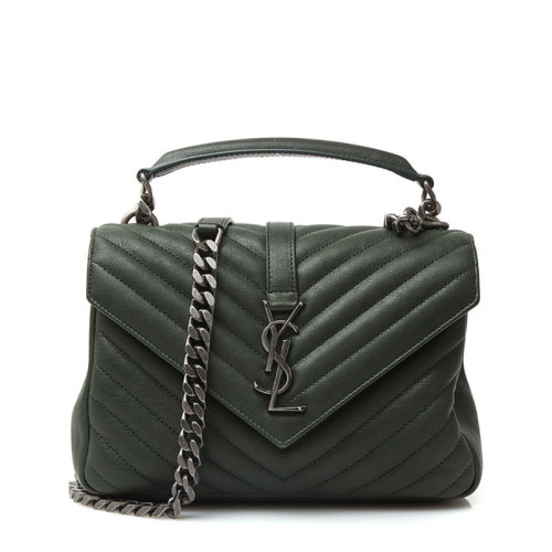 saint laurent paris/saint laurent paris女包 女士绿色牛皮斜挎包