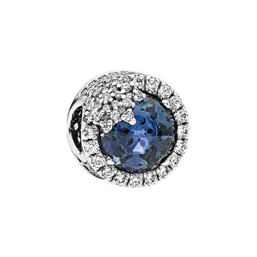 pandora/潘多拉~蓝色闪亮的雪花925银串饰796358ntb 女友礼品