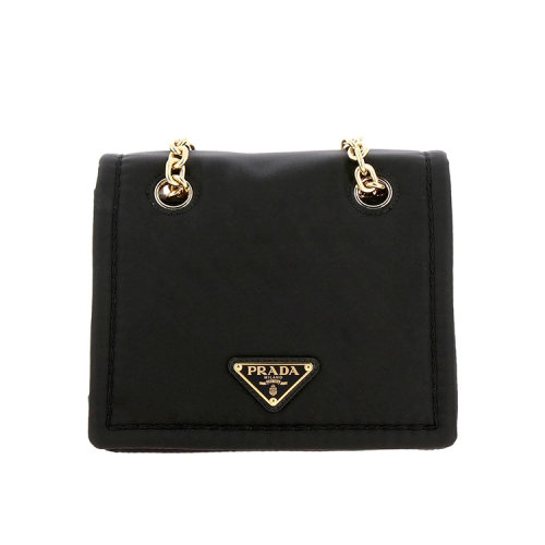 prada/普拉达 19年秋冬 mini号 单肩包 女性 风琴包 logo 黑色 斜挎包