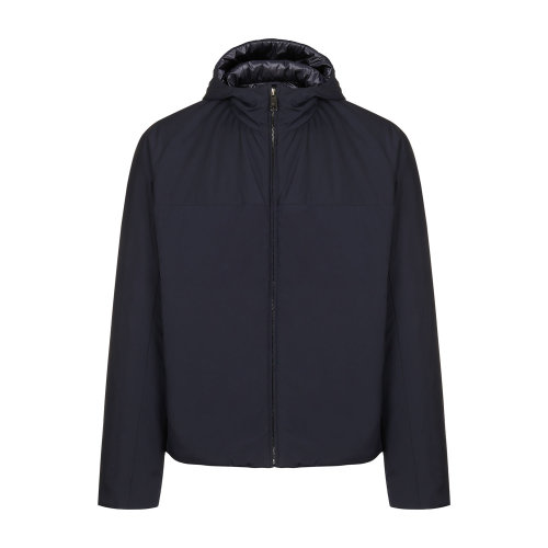 prada普拉达男士棉服聚酯纤维深蓝色连帽男士棉服