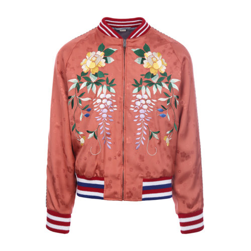 gucci/古驰 铜氨纤维花卉刺绣印花 男士夹克外套