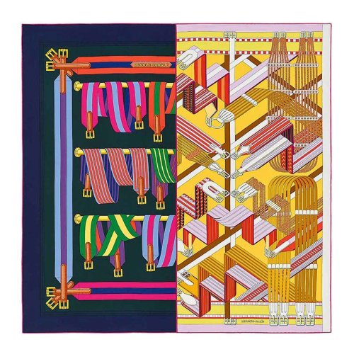【hermes爱马仕 丝巾】hermes/爱马仕 女士 carré 90 double sangle