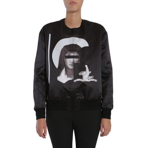 givenchy/纪梵希 19年秋冬 服装 女性 圆领 人头印花 黑色 女士夹克
