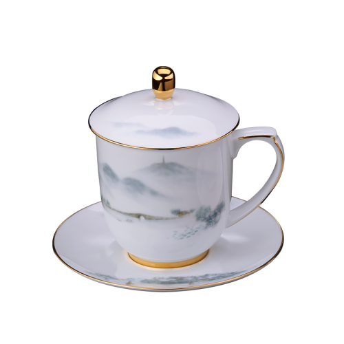 千峰越瓷g20峰会收藏版国瓷杯1号西湖盛宴国瓷茶具陶瓷水杯会议杯