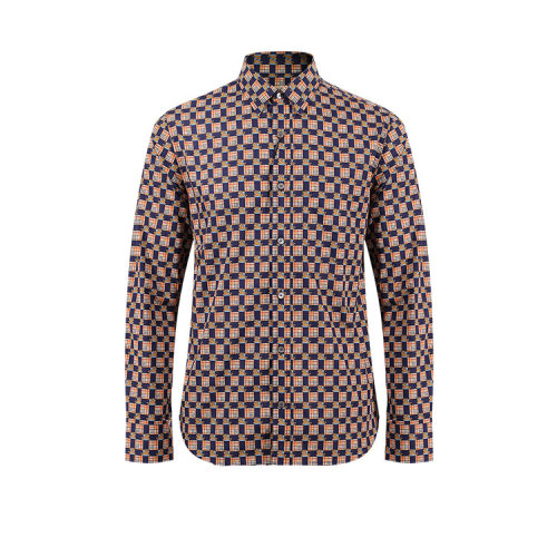 burberry(博柏利)黑灰千鸟格男士长袖衬衫