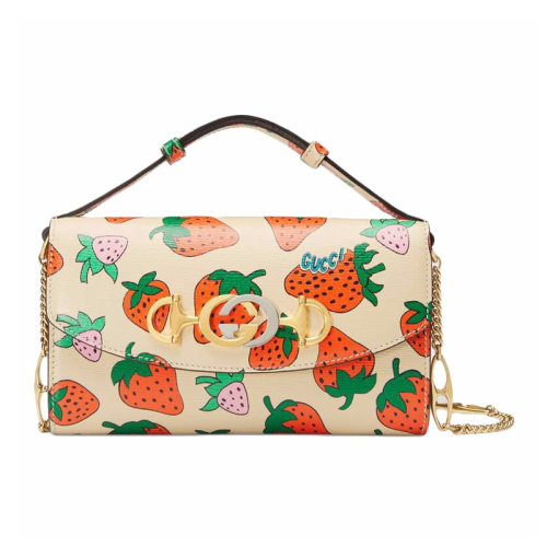 gucci/古驰 女士草莓皮质单肩包斜挎包564718 t