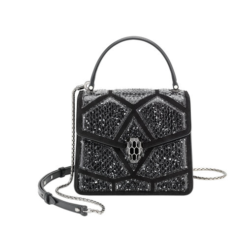 bvlgari/宝格丽 serpenti forever系列 新款蟒蛇皮和黑色小牛皮 带