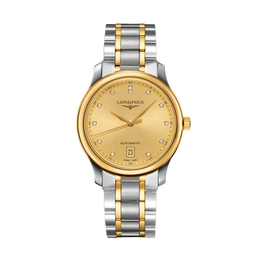【LONGINES浪琴 名匠系列】LONGINES/浪琴瑞士手表名匠系列自动机械间金钢带镶钻男表38.5mm 金色日历L2.628.5.37 ...
