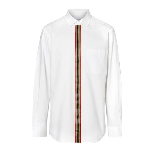 burberry/博柏利 标志条纹装饰弹力棉府绸衬衫8015436经典格纹