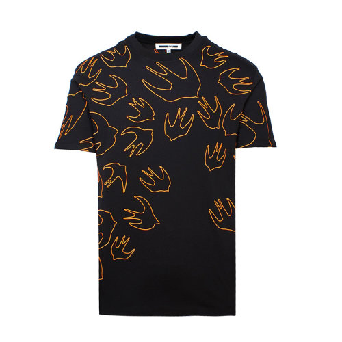mcq alexander mcqueen/麦昆 黑色棉质飞燕刺绣图案男士短袖t恤291571