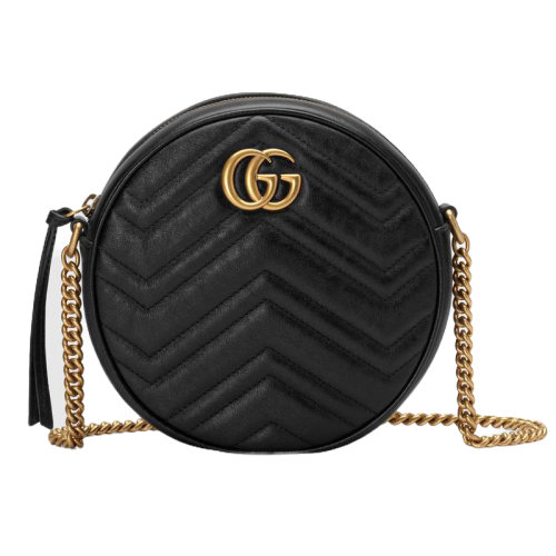 gucci/古驰 女包圆饼包单肩gg斜挎包 rx701 550154 黑色