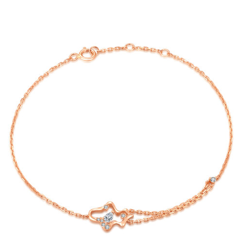 fellowes/黛西法罗 海浪随心系列腕饰 女士18k金钻石波纹百搭手链