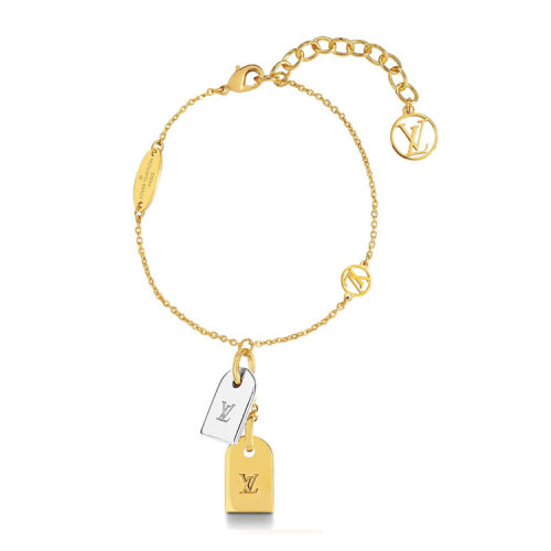 louis vuitton/路易威登 lv nanogram 双色金属牌手链m63142【99新未