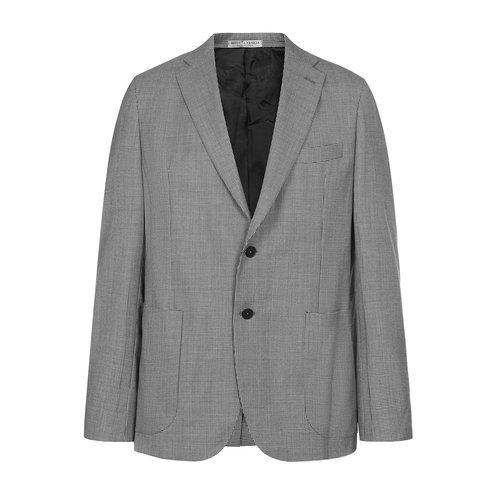 bottegaveneta/葆蝶家男士西服羊毛男士黑灰白色格纹男士西服