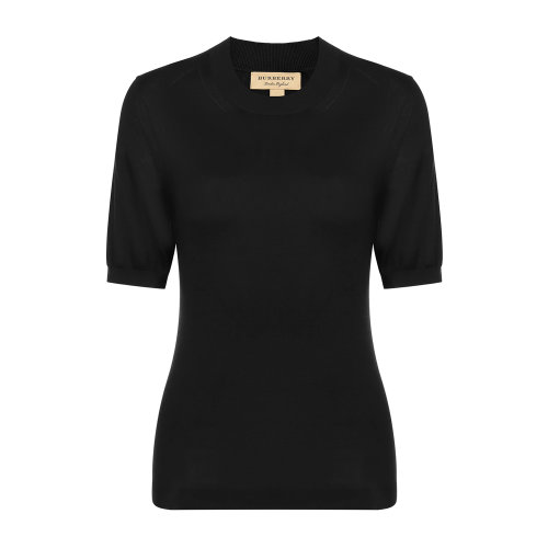 burberry/博柏利 桑蚕丝圆领黑色女士短袖t恤 上装上衣女装40716681