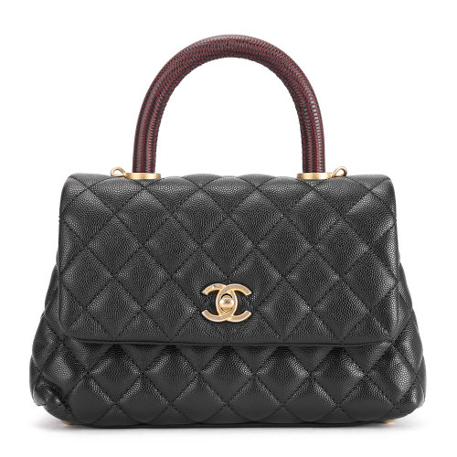 【CHANEL香奈儿 手提包】CHANEL(香奈儿) #经典款coco handle系列女士黑色皮质两用包【正品 价格 图片】 - 寺库网
