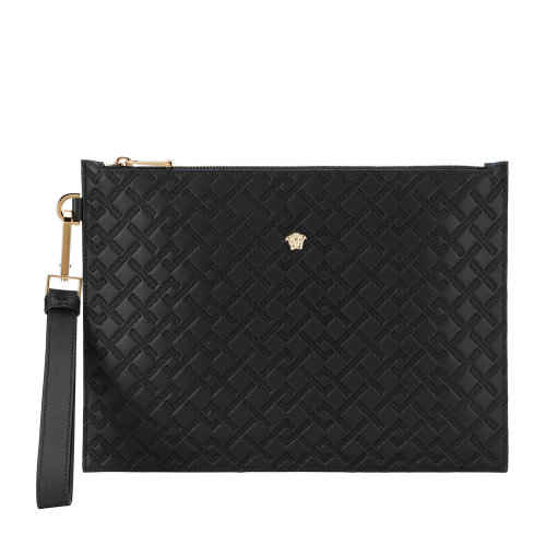 versace/范思哲男士牛皮革黑色手拿包dp85102-dvbrf