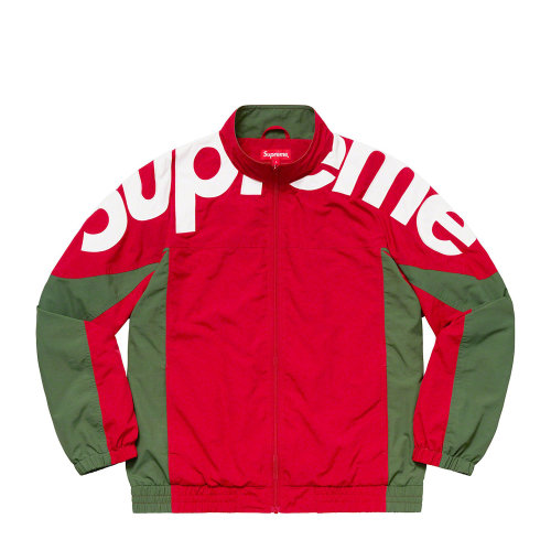 supreme 19fw shoulder logo track jacket拼色校服夹克外套