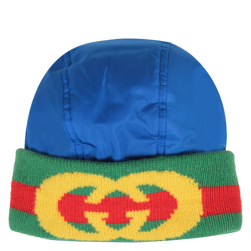 gucci/古驰 19秋冬 儿童配饰 logo 帽子 经典红绿条纹 gg logo 羊毛
