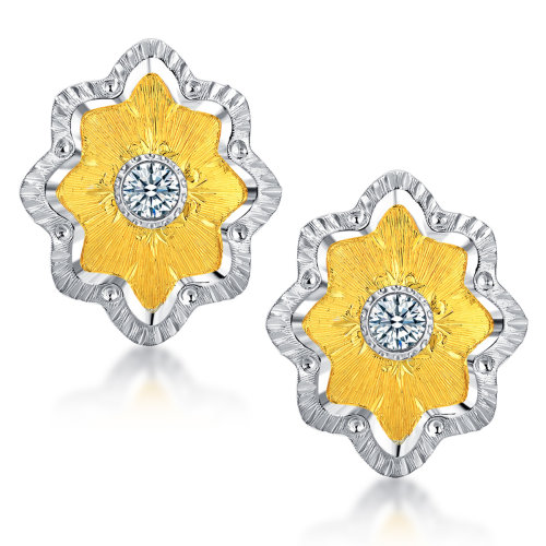 daisy fellowes/黛西法罗 意大利工艺耳饰 女士18k金复古风钻石耳钉